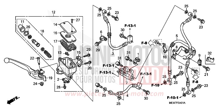 FR. BRAKE MASTER CYLINDER (ABS) for Deauville ABS PEARL CONCOURS BLACK (NHA65) from 2008